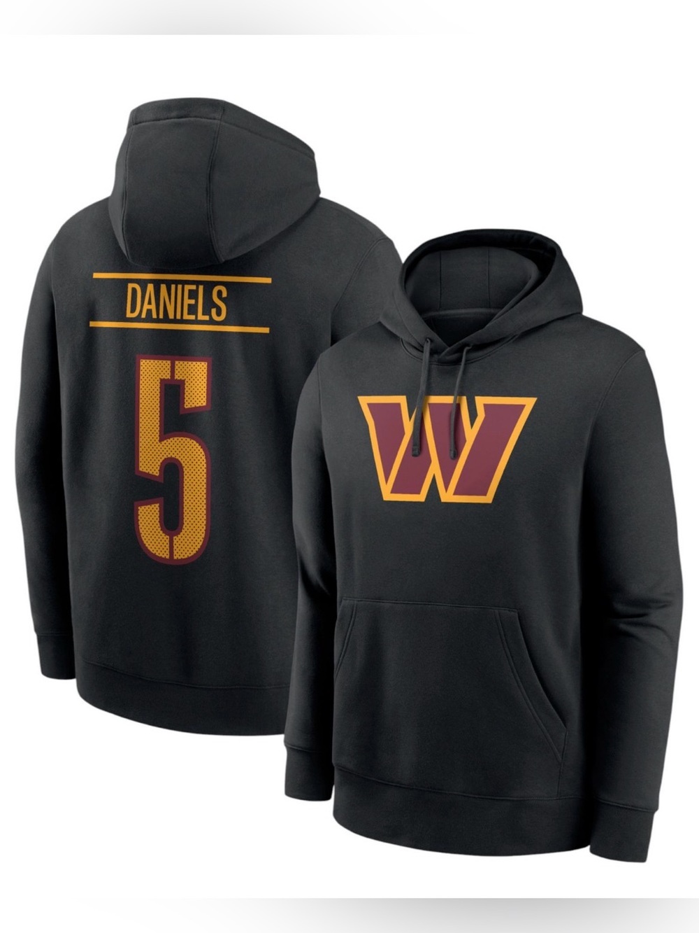 Nike Men's Washington Commanders Jayden Daniels #5 Black Pullover Hoodie